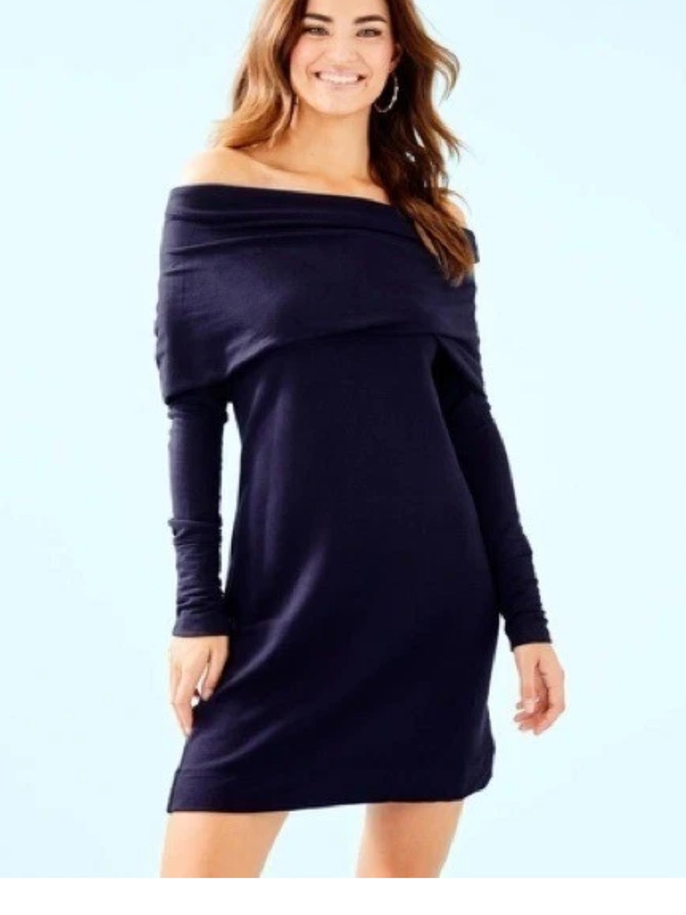 Lily Pulitzer Navy Belinda Dress, NWT, XS, off the shoulder